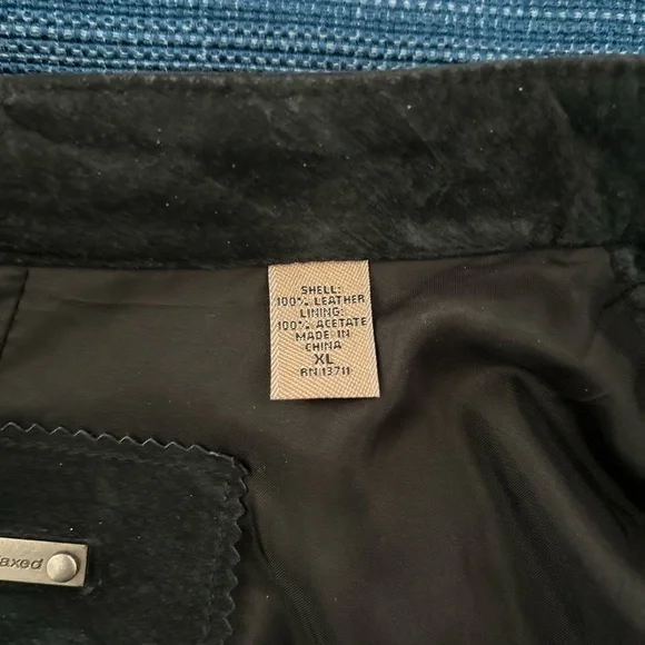 I.E.Relaxed Size XL Black Suede Leather Riding Jacket Coat - Picture 5 of 8